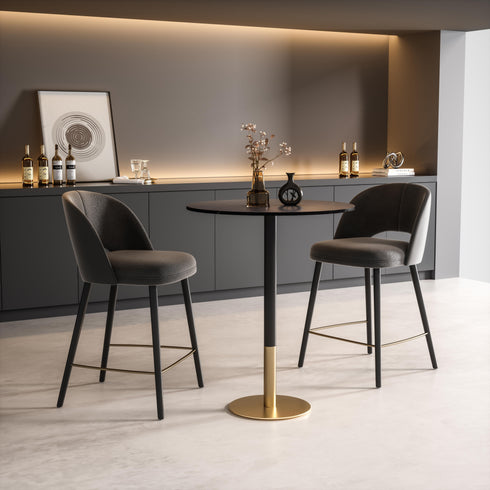Elegant Lighting Ronan Pub Table D31.5 Inch x H39.5 Inch Black in Black and Gold Finish Model: AF110232BK