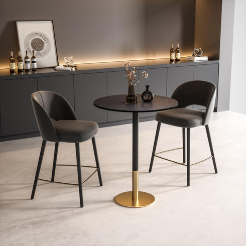 Elegant Lighting Ronan Pub Table D31.5 Inch x H39.5 Inch Black in Black and Gold Finish Model: AF110232BK