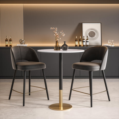 Elegant Lighting Ronan Pub Table D31.5 Inch x H39.5 Inch White in White and Gold Finish Model: AF110232WH
