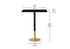 Elegant Lighting Ronan Pub Table Rectangle 27.6 Inch x 31.5 Inch x H39.5 Inch Black in Black and Gold Finish Model: AF11R2832BK