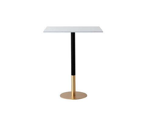 Elegant Lighting Ronan Pub Table Rectangle 27.6 Inch x 31.5 Inch x H39.5 Inch White in White and Gold Finish Model: AF11R2832WH