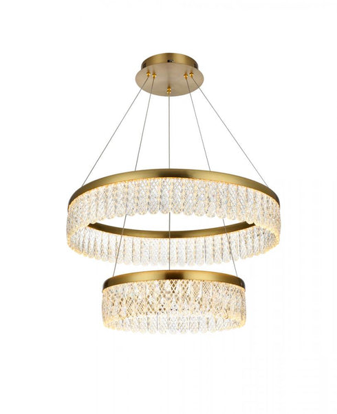 Elegant Lighting Rune 24 Inch Adjustable LED Chandelier in Chrome Model: 2060G24C