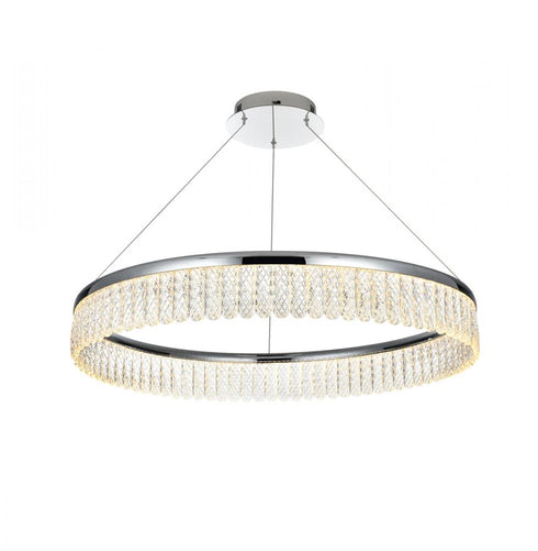 Elegant Lighting Rune 32 Inch Adjustable LED Chandelier in Chrome Model: 2060D32C