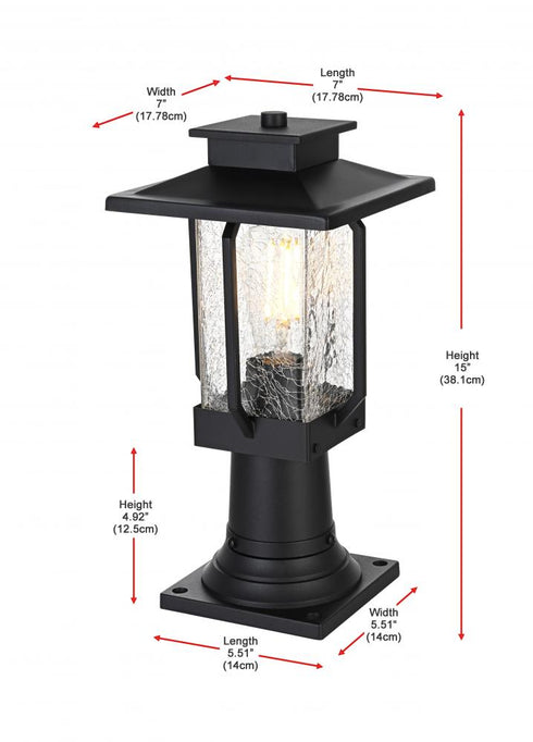 Elegant Lighting Salem 7 inch Outdoor Pendant in Black Model: OD304P15BK