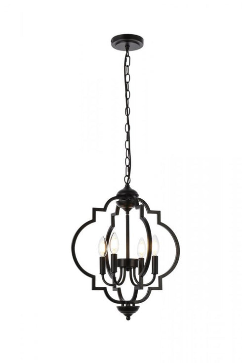 Elegant Lighting Sandara 4 lights pendant in black Model: LD7064D16BK