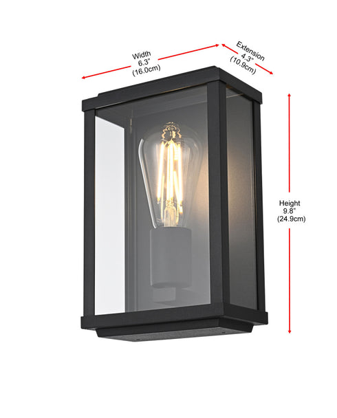 Elegant Lighting Santos 1 Light Wall Sconce W6.3 Inch E4.3 Inch H9.8 Inch in Black Model: OD412W10BK