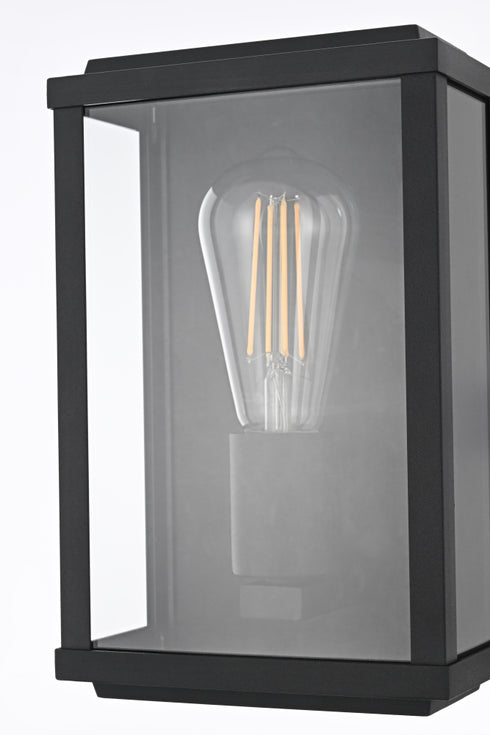 Elegant Lighting Santos 1 Light Wall Sconce W6.3 Inch E4.3 Inch H9.8 Inch in Black Model: OD412W10BK