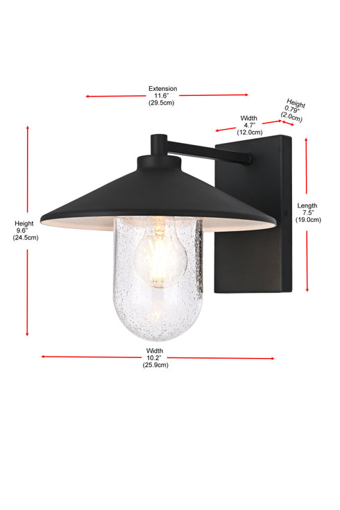 Elegant Lighting Scott 1 Light Wall Sconce W10.2 Inch E11.8 Inch H9.8 Inch in Black Model: OD416W10BK