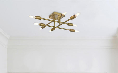Elegant Lighting Script 19 inch Flush Mount in Satin Gold Model: LD2351SG