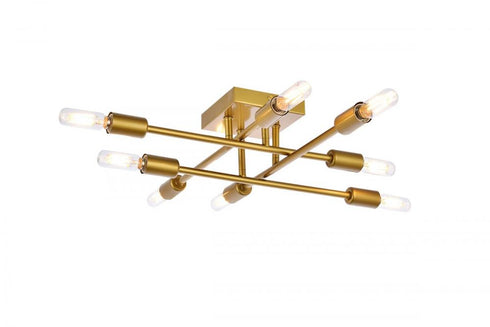 Elegant Lighting Script 8 lights black flush mount Model: LD2351BK