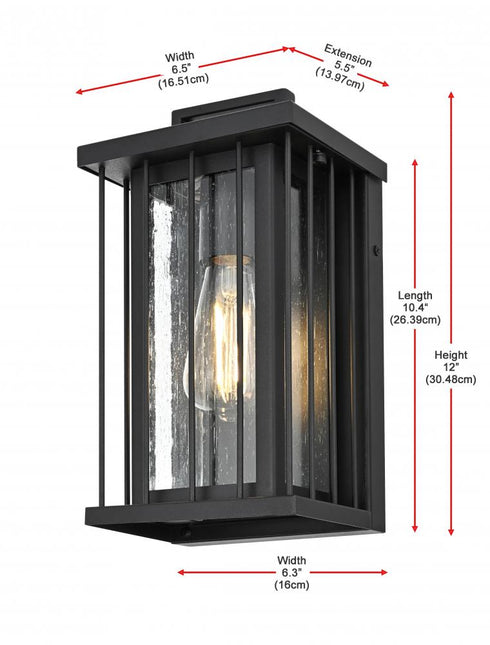 Elegant Lighting Sedgley 7 inch Outdoor Pendant in Black Model: OD357W12BK