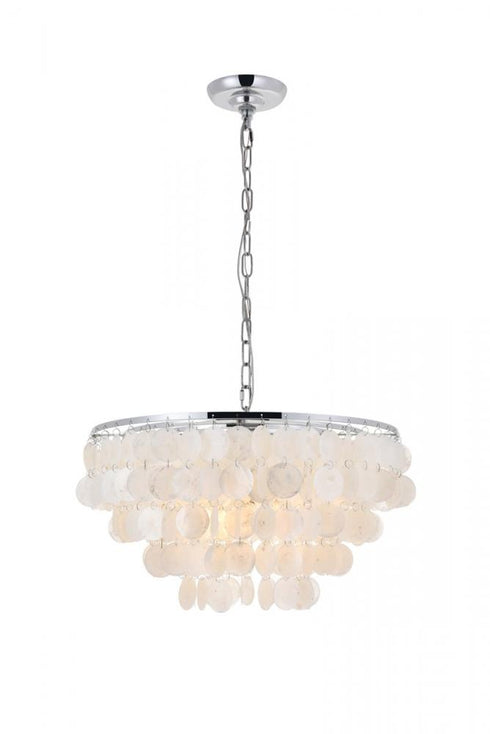 Elegant Lighting Selene 4 light Black Pendant in Black and White Finish Model: LD5050D20BK