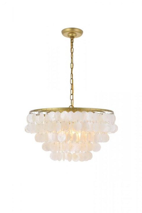 Elegant Lighting Selene 4 light Black Pendant in Black and White Finish Model: LD5050D20BK