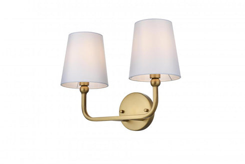 Elegant Lighting Senna 16 inch Wall Sconce in Satin Gold in Satin Gold and White Finish Model: LD7322W16SG