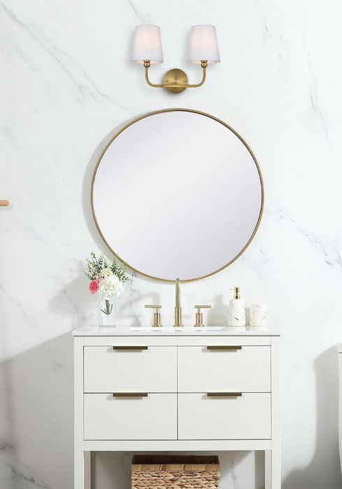 Elegant Lighting Senna 16 inch Wall Sconce in Satin Gold in Satin Gold and White Finish Model: LD7322W16SG