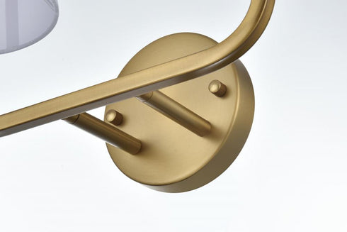 Elegant Lighting Senna 16 inch Wall Sconce in Satin Gold in Satin Gold and White Finish Model: LD7322W16SG