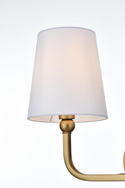 Elegant Lighting Senna 16 inch Wall Sconce in Satin Gold in Satin Gold and White Finish Model: LD7322W16SG