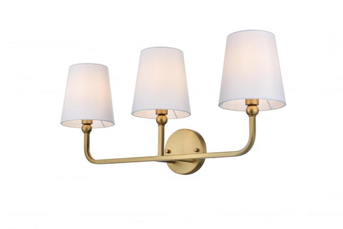 Elegant Lighting Senna 26 inch Wall Sconce in Satin Gold in Satin Gold and White Finish Model: LD7322W26SG