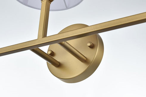 Elegant Lighting Senna 26 inch Wall Sconce in Satin Gold in Satin Gold and White Finish Model: LD7322W26SG