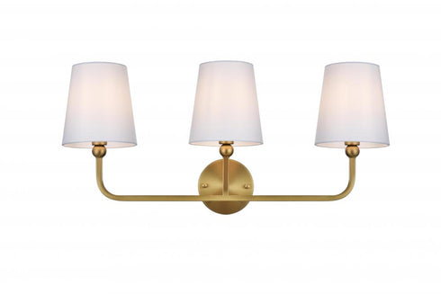 Elegant Lighting Senna 26 inch Wall Sconce in Satin Gold in Satin Gold and White Finish Model: LD7322W26SG
