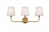 Elegant Lighting Senna 26 inch Wall Sconce in Satin Gold in Satin Gold and White Finish Model: LD7322W26SG