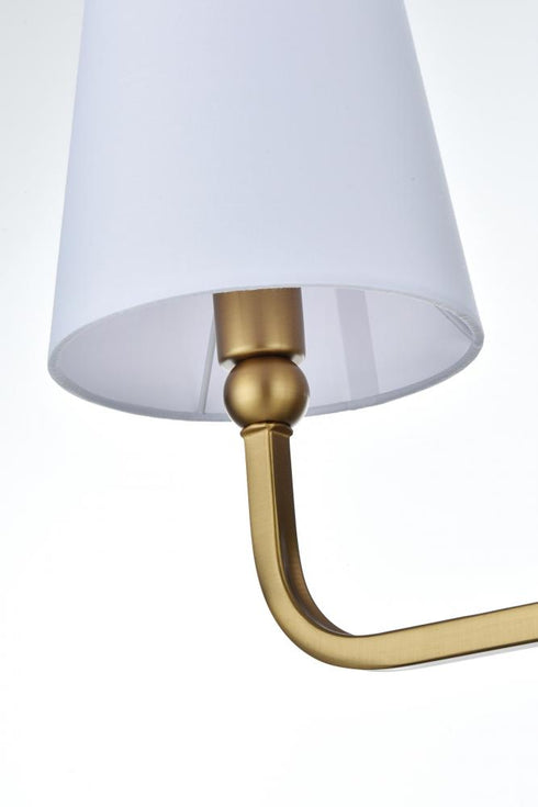 Elegant Lighting Senna 35.5 inch Wall Sconce in Satin Gold in Satin Gold and White Finish Model: LD7322W36SG