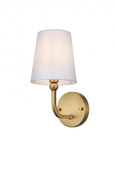 Elegant Lighting Senna 6 inch Wall Sconce in Satin Gold in Satin Gold and White Finish Model: LD7322W6SG