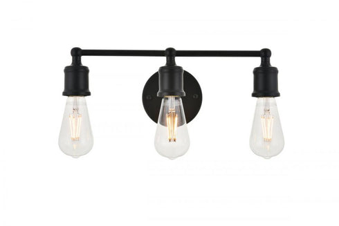 Elegant Lighting Serif 3 light black Wall Sconce Model: LD4028W16BK