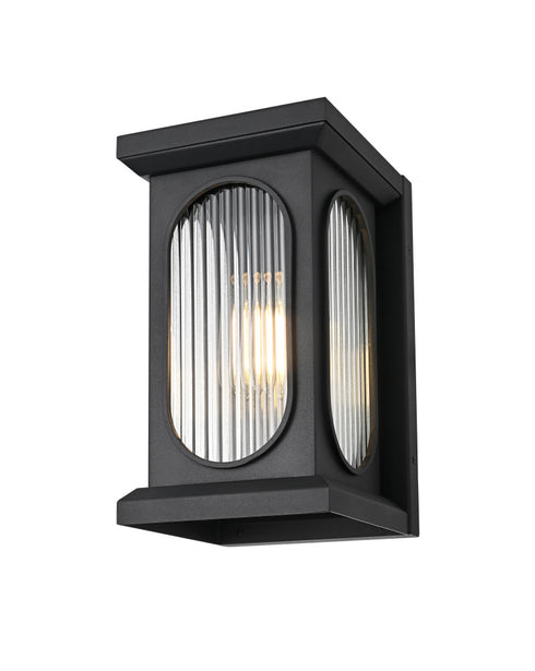 Elegant Lighting Sevyn 1 Light Wall Sconce W7.5 Inch E8.5 Inch H13.5 Inch in Black Model: OD417W14BK