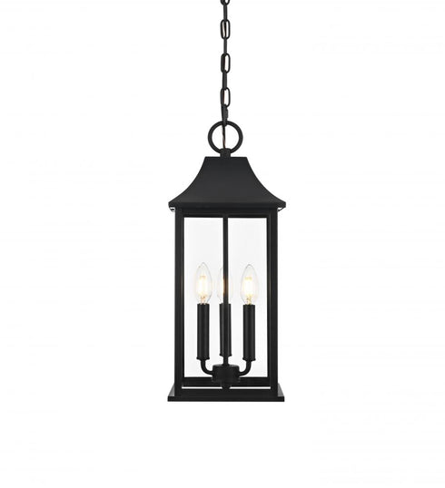 Elegant Lighting Shepard 8 x 20.5 inch Outdoor Pendant in Black Model: OD503H21BK
