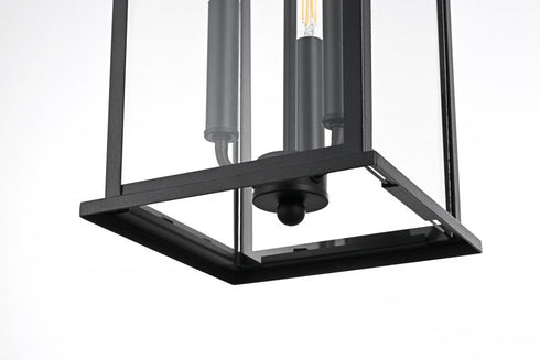 Elegant Lighting Shepard 8 x 20.5 inch Outdoor Pendant in Black Model: OD503H21BK