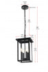 Elegant Lighting Sheridan 7 inch Outdoor Pendant in Black Model: OD324H16BK