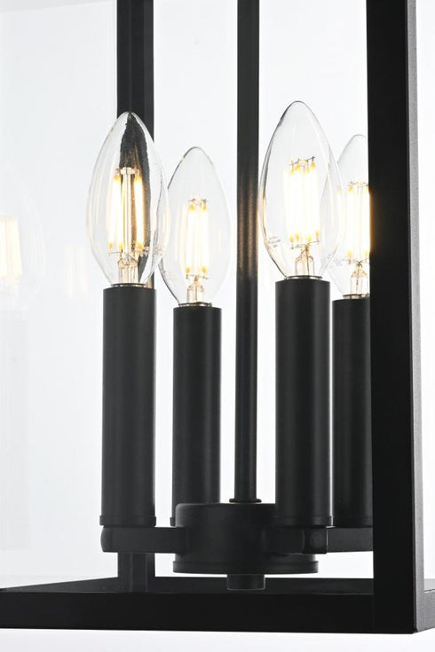 Elegant Lighting Sheridan 7 inch Outdoor Pendant in Black Model: OD324H16BK