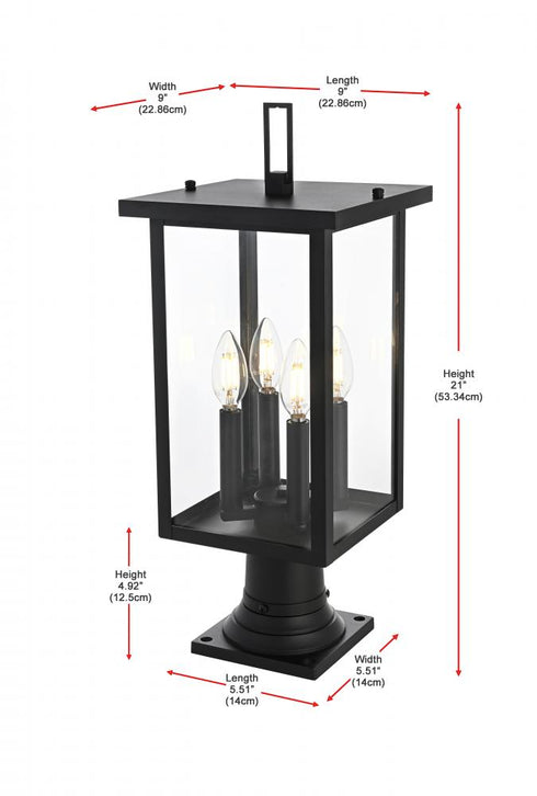 Elegant Lighting Sheridan 7 inch Outdoor Pendant in Black Model: OD324P21BK