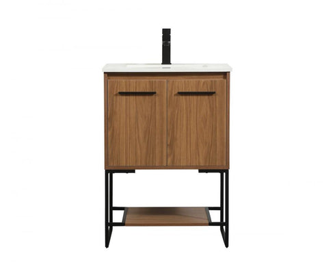 Elegant Lighting Sloane 24 Inch Single Bathroom Vanity in Walnut Brown Model: VF42524WB