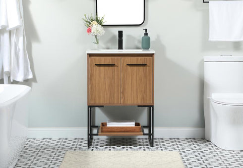Elegant Lighting Sloane 24 Inch Single Bathroom Vanity in Walnut Brown Model: VF42524WB
