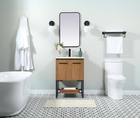 Elegant Lighting Sloane 24 Inch Single Bathroom Vanity in Walnut Brown Model: VF42524WB