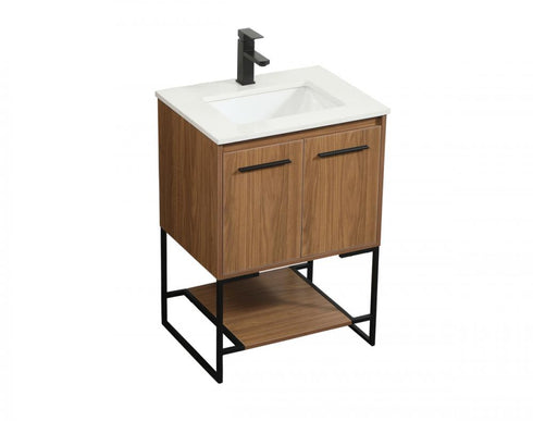 Elegant Lighting Sloane 24 Inch Single Bathroom Vanity in Walnut Brown Model: VF42524WB