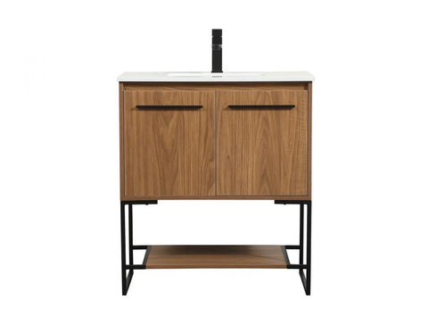 Elegant Lighting Sloane 30 Inch Single Bathroom Vanity in Walnut Brown Model: VF42530WB