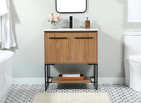 Elegant Lighting Sloane 30 Inch Single Bathroom Vanity in Walnut Brown Model: VF42530WB
