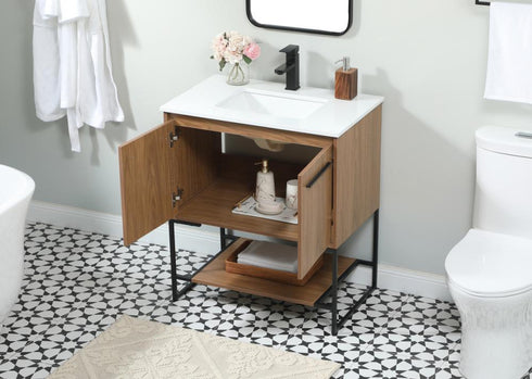 Elegant Lighting Sloane 30 Inch Single Bathroom Vanity in Walnut Brown Model: VF42530WB