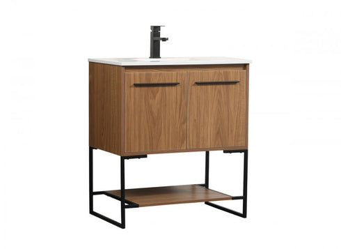 Elegant Lighting Sloane 30 Inch Single Bathroom Vanity in Walnut Brown Model: VF42530WB