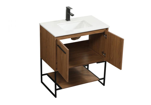 Elegant Lighting Sloane 30 Inch Single Bathroom Vanity in Walnut Brown Model: VF42530WB