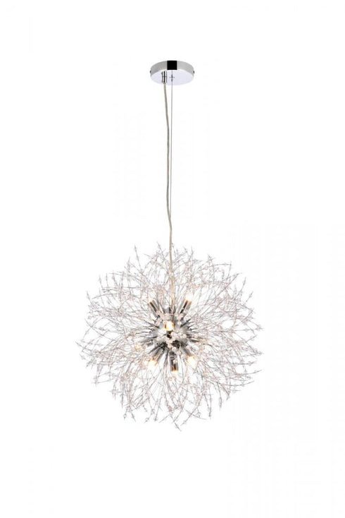Elegant Lighting Solace 9 lights in Chrome pendant Model: 3507D18C
