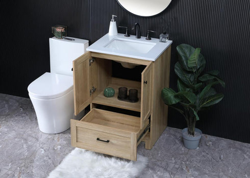 Elegant Lighting Soma 24 inch Single Bathroom Vanity in Mango Wood Model: VF2824MW