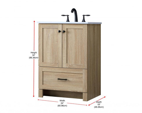 Elegant Lighting Soma 24 inch Single Bathroom Vanity in Mango Wood Model: VF2824MW