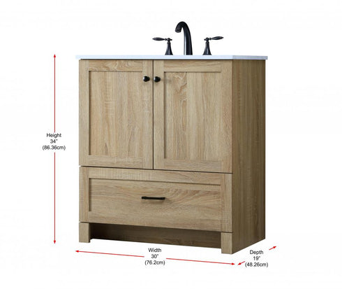 Elegant Lighting Soma 30 inch Single Bathroom Vanity in Mango Wood Model: VF2830MW