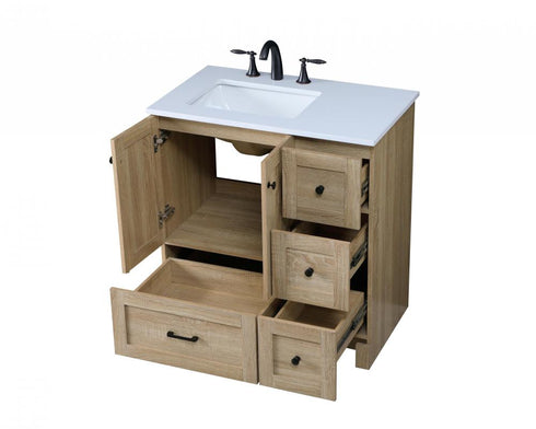 Elegant Lighting Soma 32 inch Single Bathroom Vanity in Mango Wood Model: VF2832MW