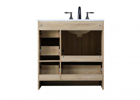 Elegant Lighting Soma 32 inch Single Bathroom Vanity in Mango Wood Model: VF2832MW