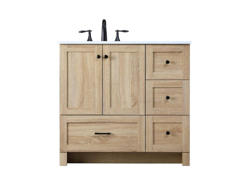 Elegant Lighting Soma 36 inch Single Bathroom Vanity in Mango Wood Model: VF2836MW